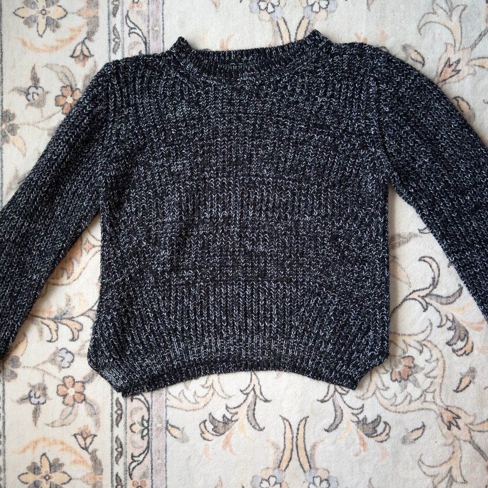 Ambiance Black Marled Crew Sweater